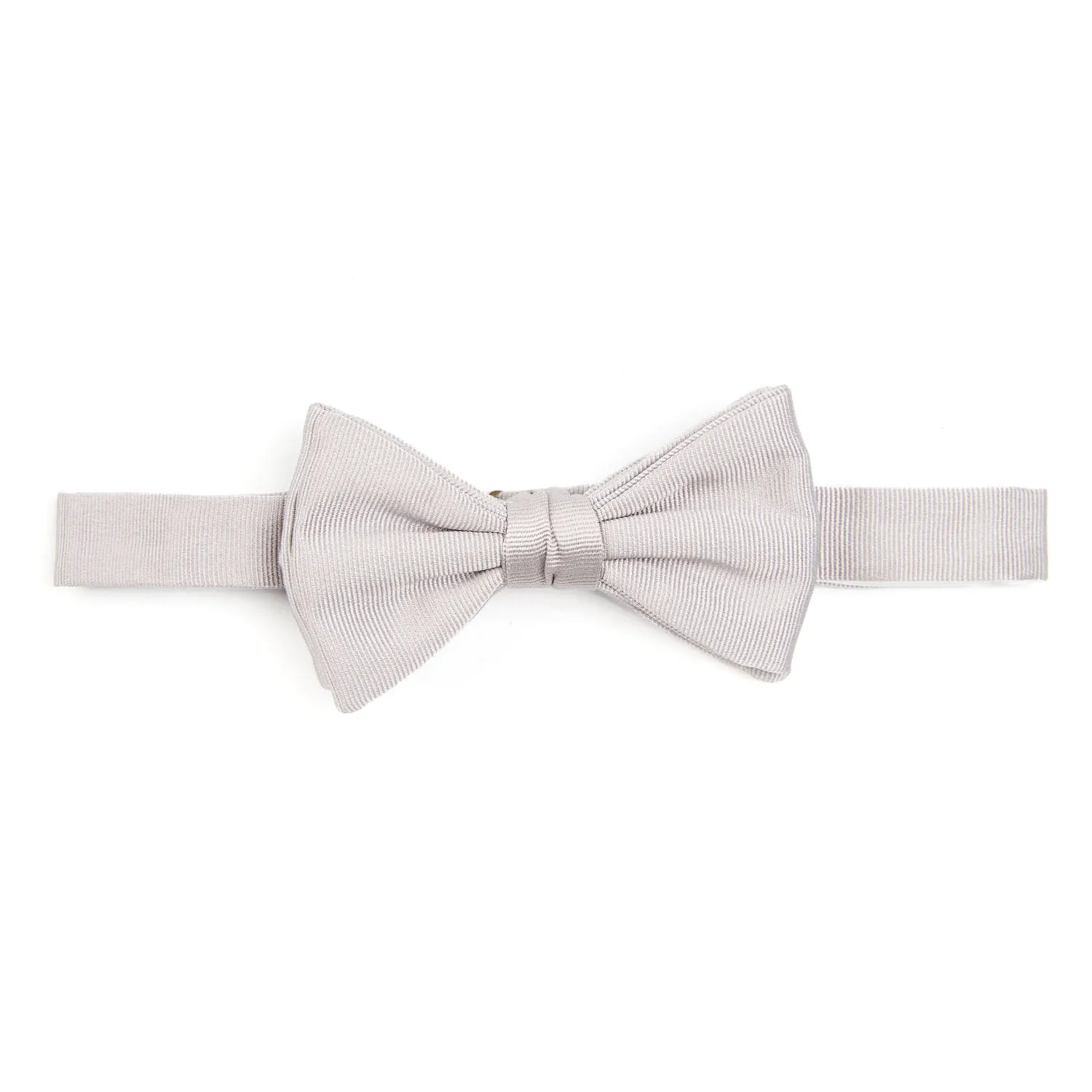 LIGHT GREY PRE-KNOTTED SILK BOWTIE