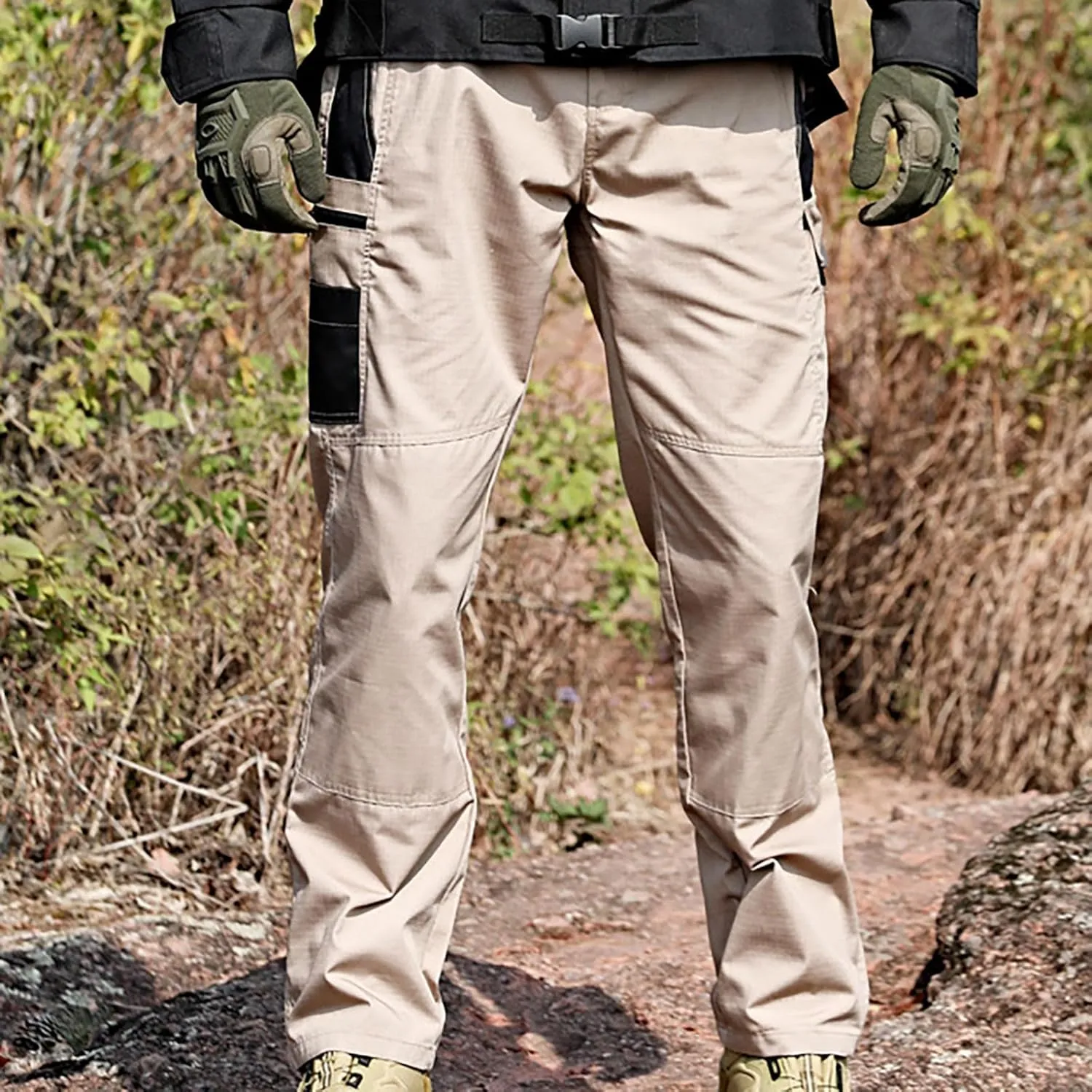 Lounge Cotton Cargo Pants for Men Baggy Tactical Combat Work Pants 2025 Spring Fashion Outdoor Trousers with Pockets