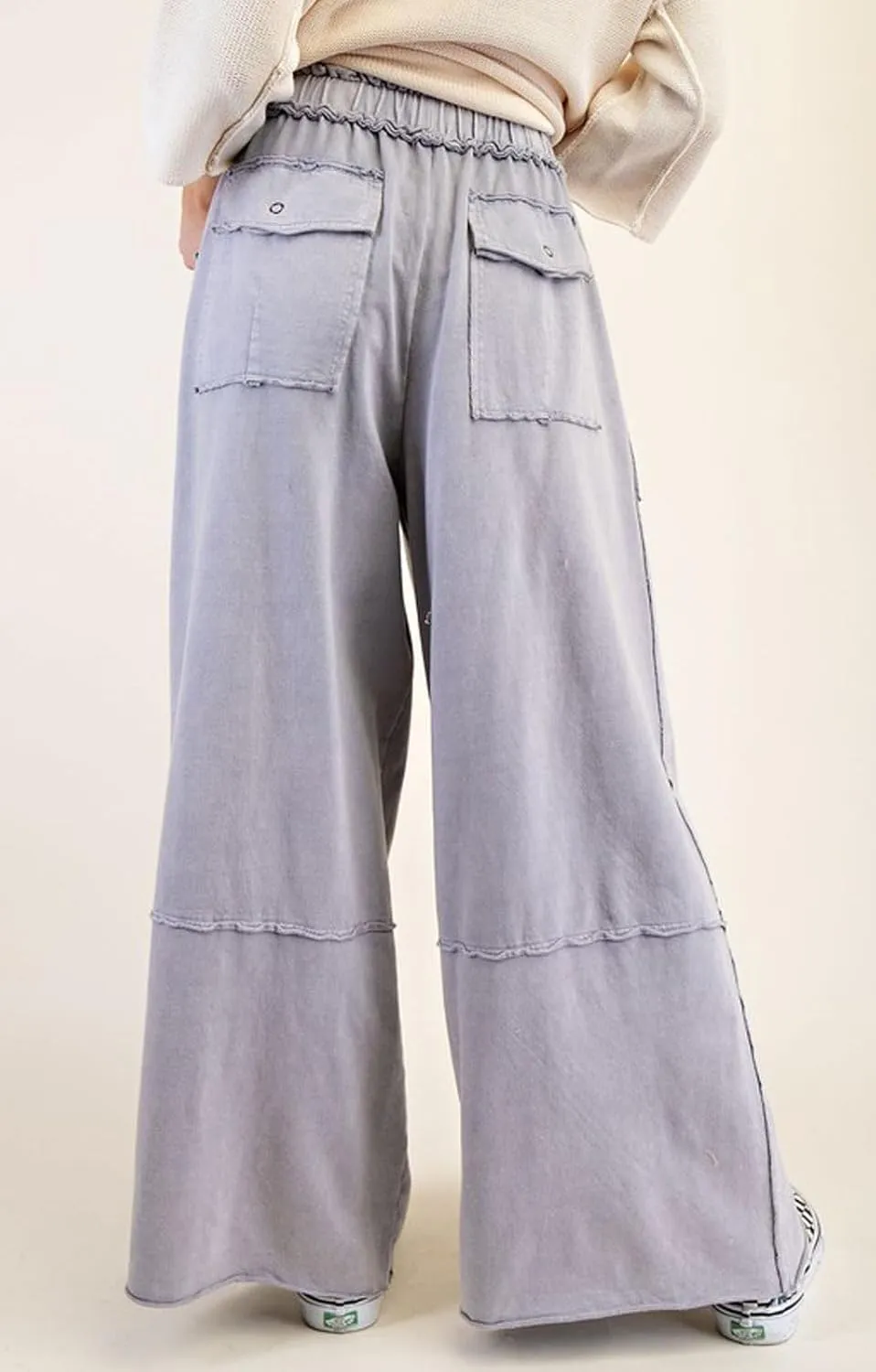 loveimgs Women 2025 Baggy High Waisted Wide Leg Cargo Pants Pockets Y2k Utility Pants Palazzo Sweatpants Slacks Trousers