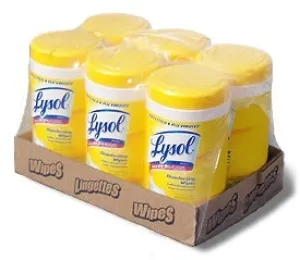 Lysol® Lemon & Lime Blossom Scent Disinfecting Wipes (7" x 8" | 80 Wipe Canisters) - Case of 6