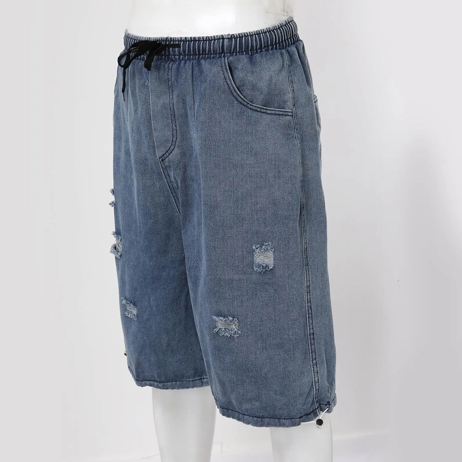 Men Baggy Denim Jorts Y2K Grunge Loose Fit Hip Hop Jean Shorts Summer Casual Short Jeans Streetwear Clothes