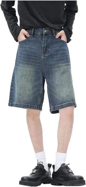 Men Baggy Denim Jorts Y2K Loose Hip Hop Jean Shorts Wide Leg Short Jeans Trendy Outfits