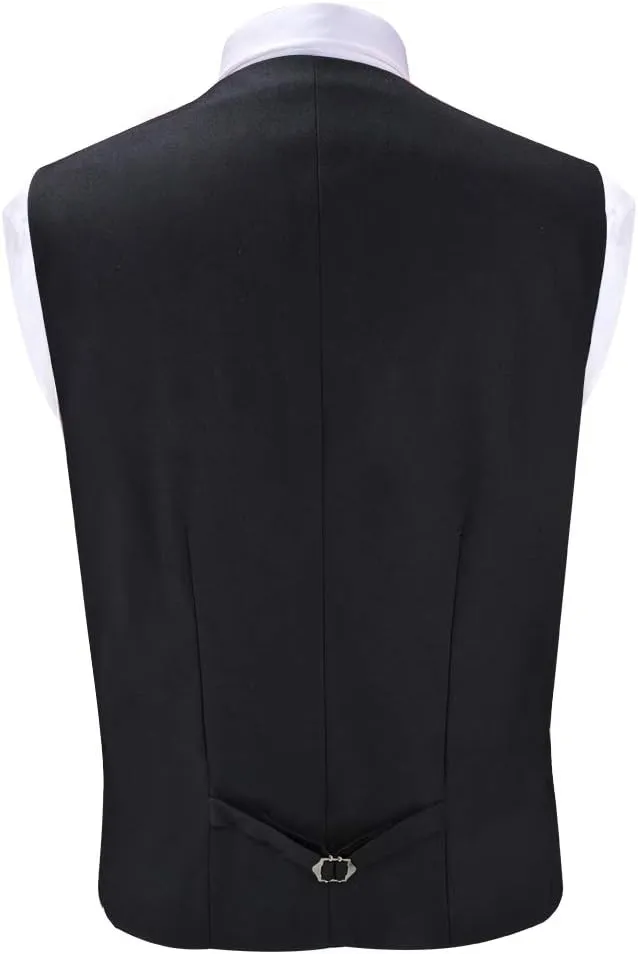 Men's 4pc Classic Jacquard Suit Vests with Tuxedo Necktie Handkerchief Bowtie Set