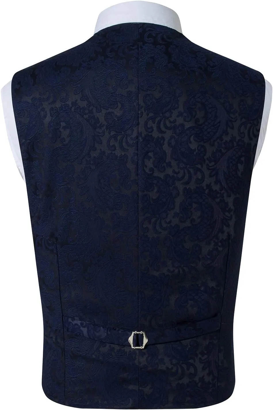 Men's 4pc Classic Jacquard Suit Vests with Tuxedo Necktie Handkerchief Bowtie Set