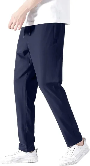 Men's Athletic Pants Thin Lightweight Quick Dry Pants Loose Ice Silk Solid Sports Trousers Straight Leg Cargo Pant