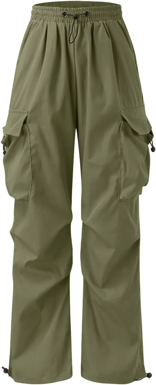 Men's Baggy Cargo Pants Casual Parachute Cargo Pants Stretch Loose Fit Joggers Multi Pockets