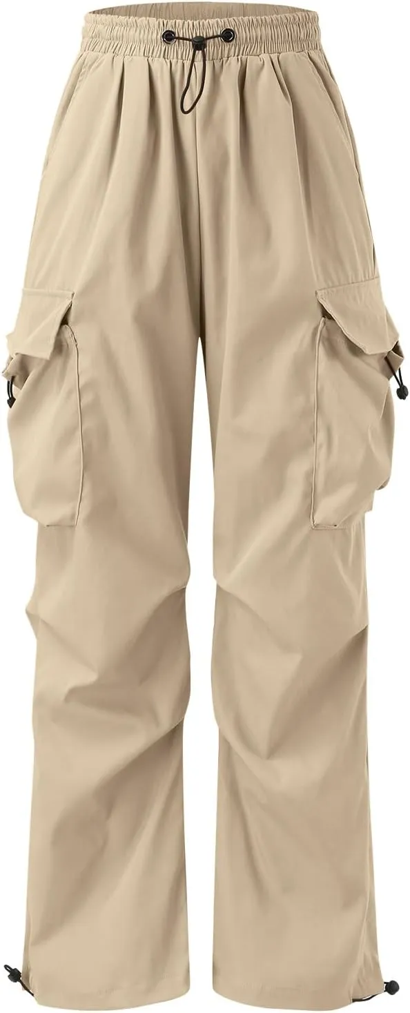 Men's Baggy Cargo Pants Casual Parachute Cargo Pants Stretch Loose Fit Joggers Multi Pockets