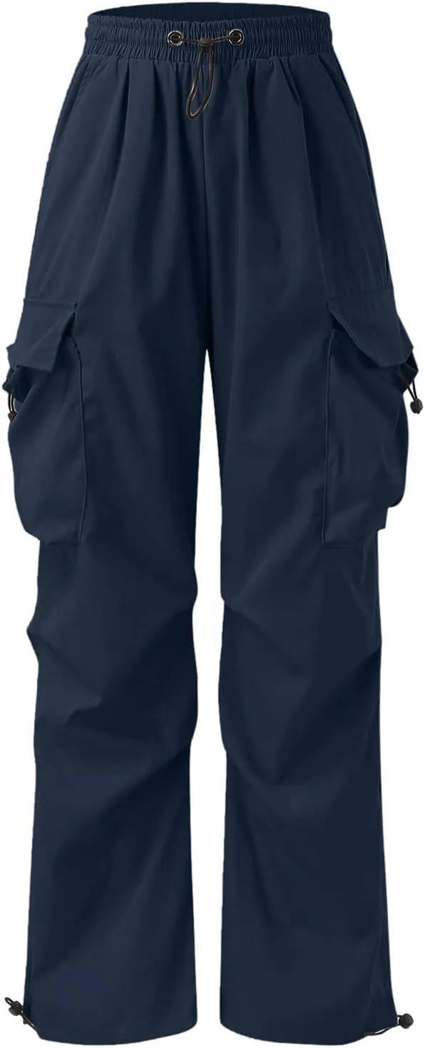 Men's Baggy Cargo Pants Casual Parachute Cargo Pants Stretch Loose Fit Joggers Multi Pockets