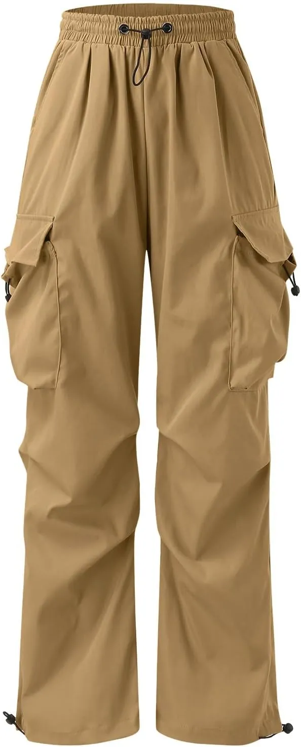 Men's Baggy Cargo Pants Casual Parachute Cargo Pants Stretch Loose Fit Joggers Multi Pockets