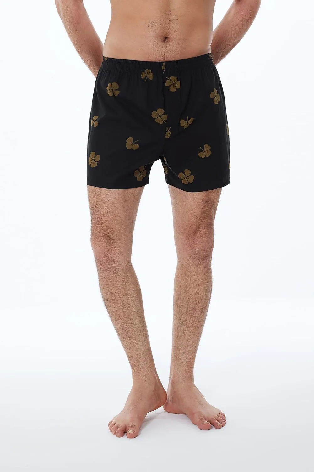 Men's Boxers Underwear 100% Cotton Printed Woven Boxers for Men Pack Boxer Shorts