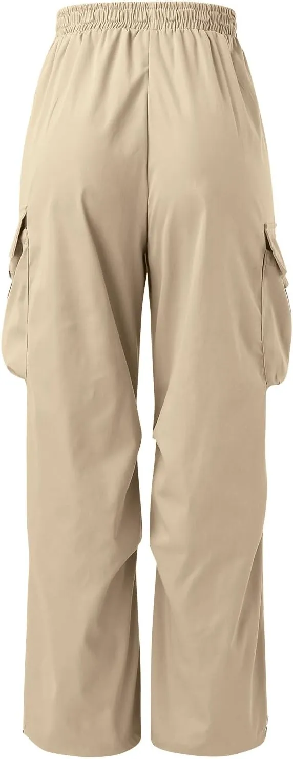 Mens Cargo Pants Loose Fit Casual Joggers Drawstring Waist Cargo Chino Pant with Pockets