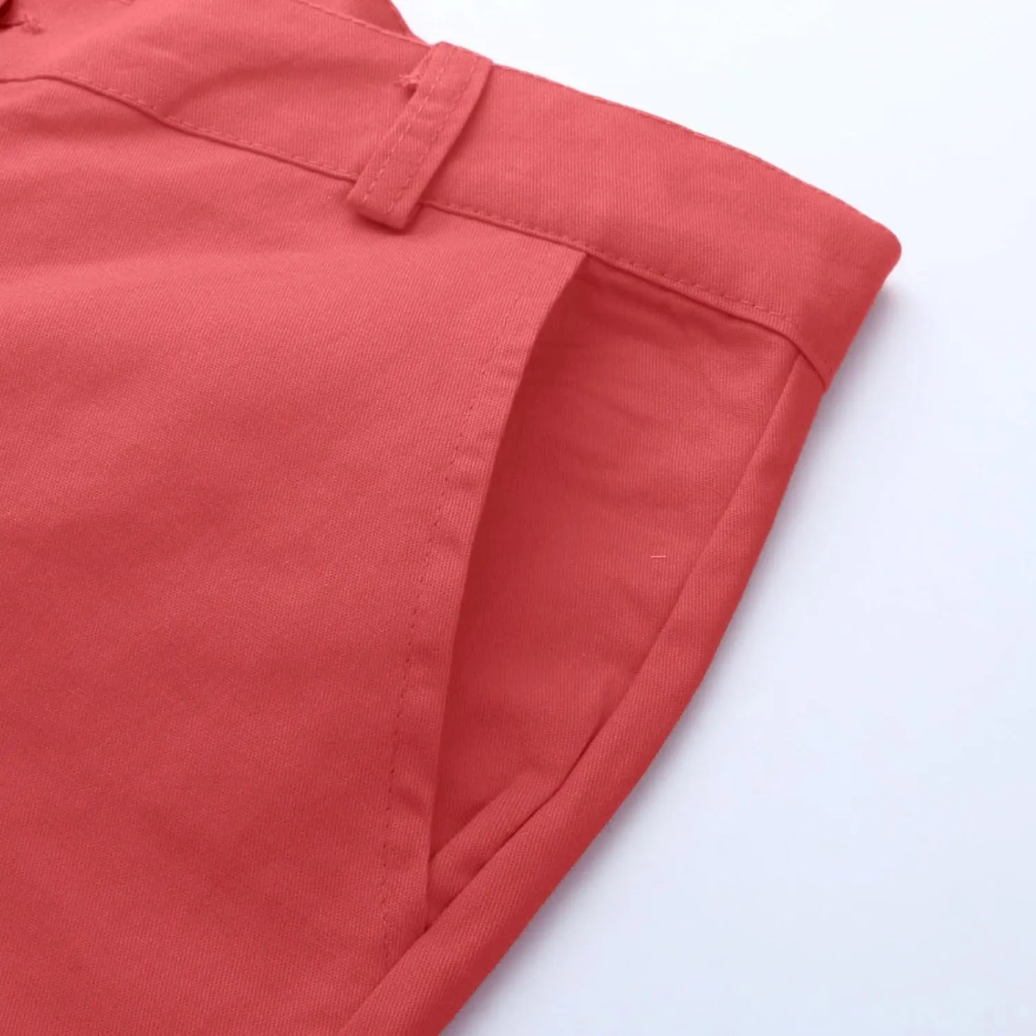 Mens Casual Outdoor Pants Lightweight Cotton Twill Elastic Waist Tapered Joggers Chino Pants with Pockets