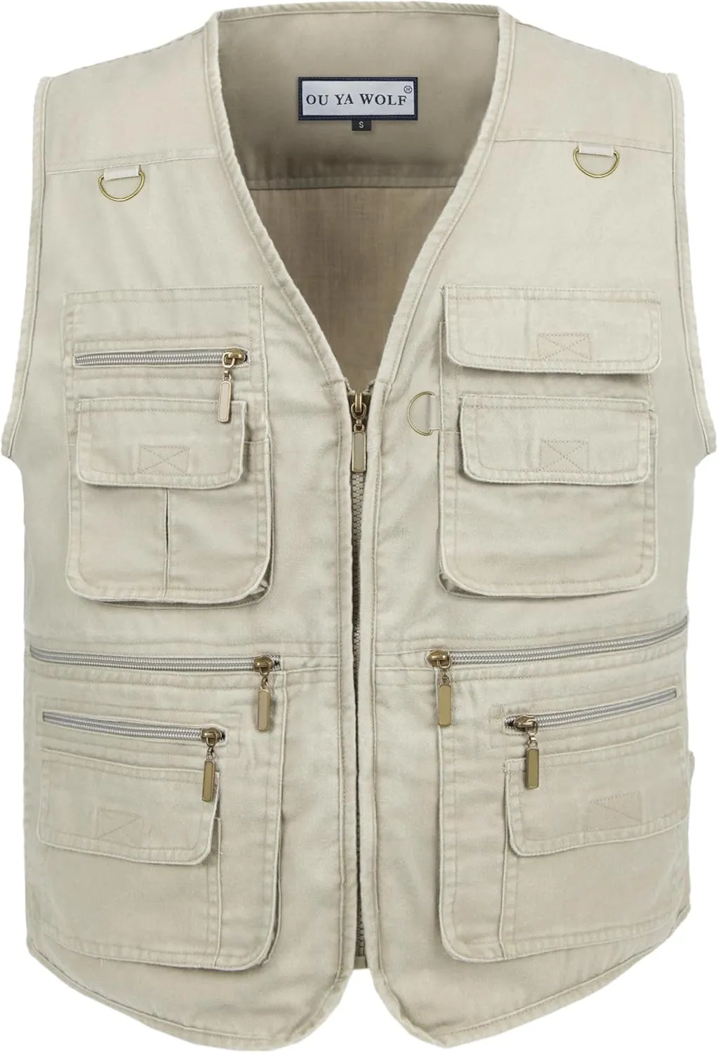 Men's Fishing Vest Stone Washed Denim Multi Pockets Outdoor Casual Work Utility Travel Photo Hunting Cargo Vests