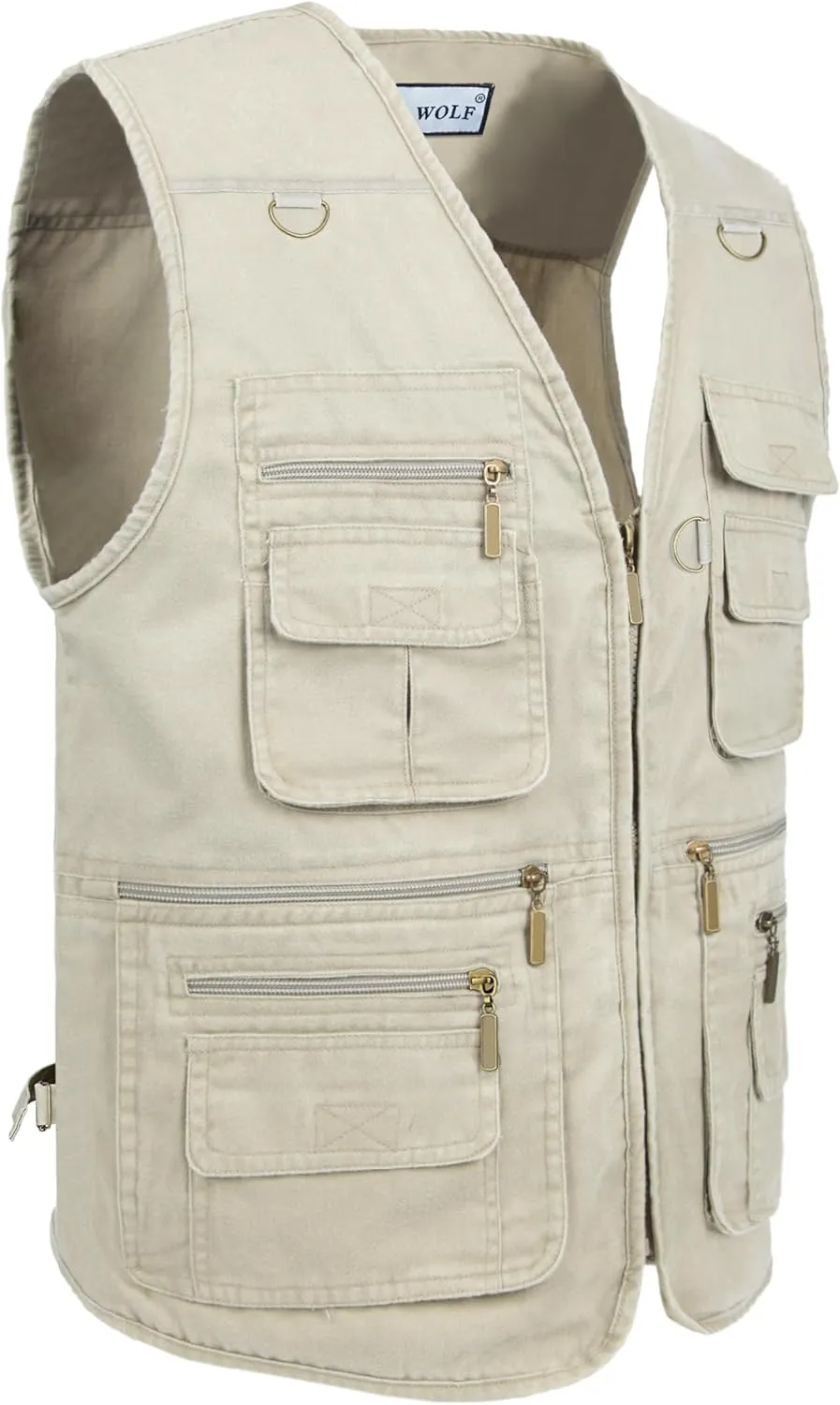 Men's Fishing Vest Stone Washed Denim Multi Pockets Outdoor Casual Work Utility Travel Photo Hunting Cargo Vests