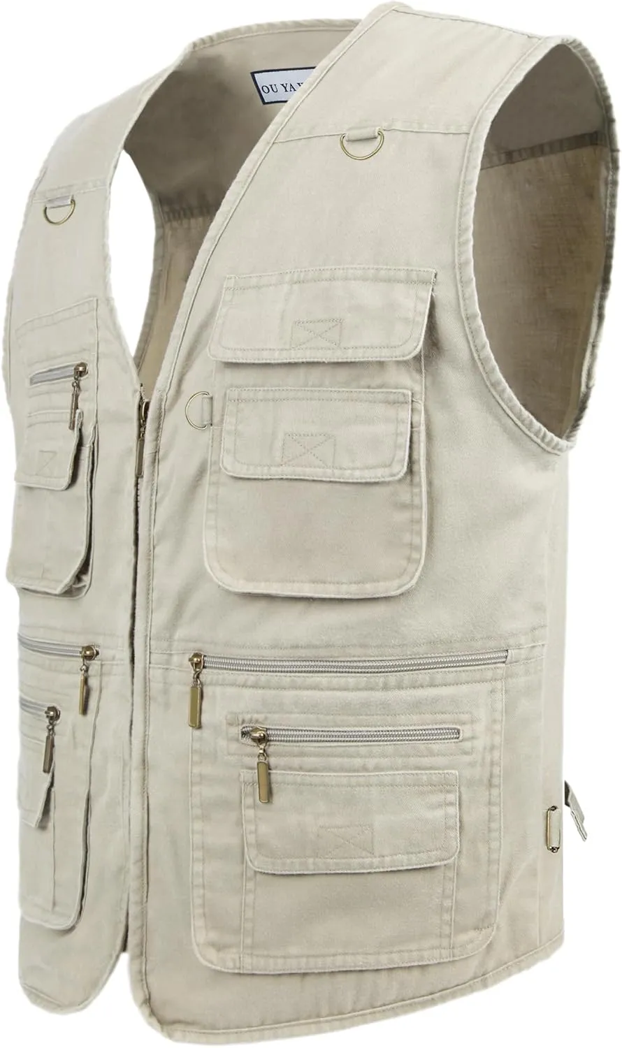 Men's Fishing Vest Stone Washed Denim Multi Pockets Outdoor Casual Work Utility Travel Photo Hunting Cargo Vests