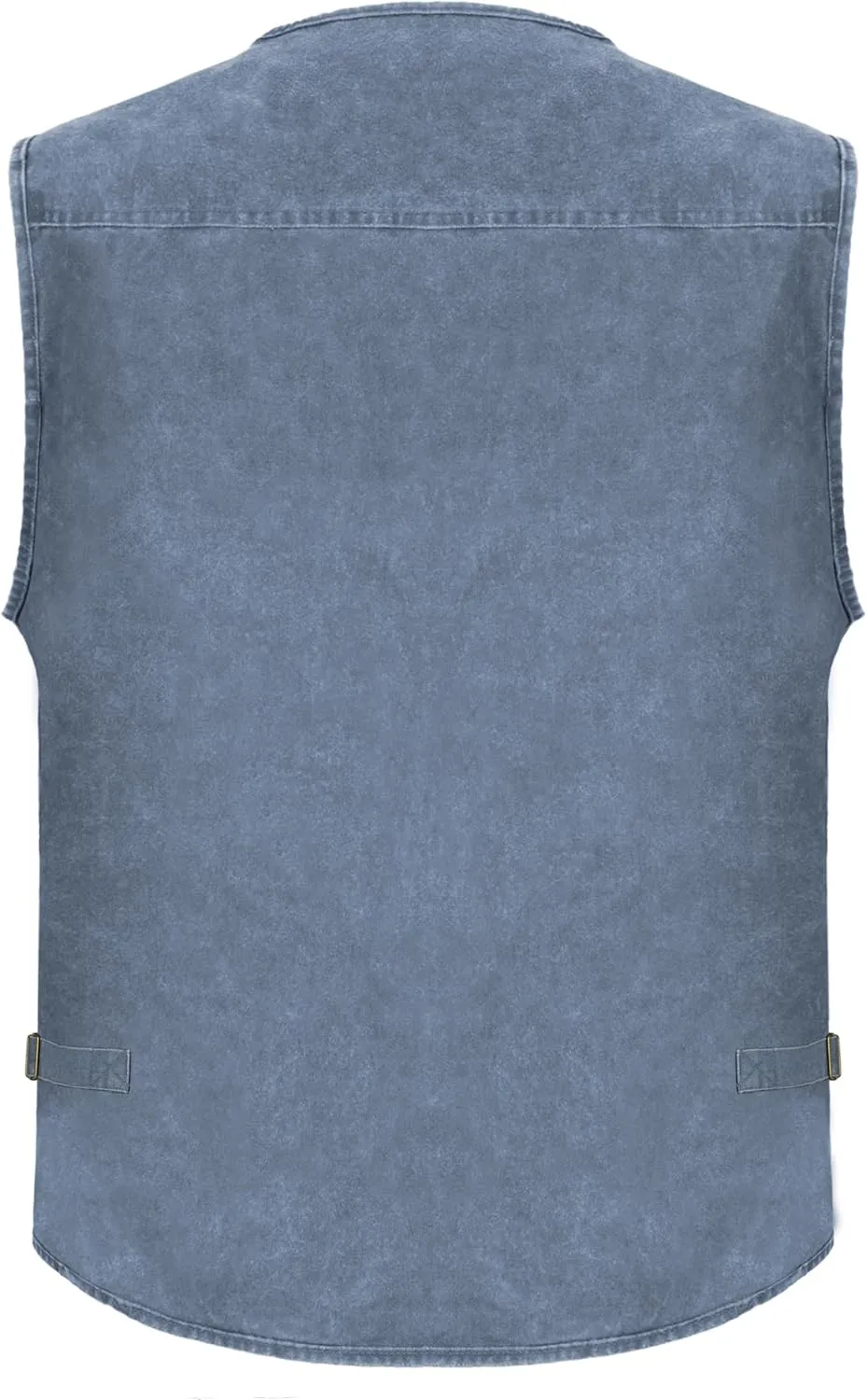 Men's Fishing Vest Stone Washed Denim Multi Pockets Outdoor Casual Work Utility Travel Photo Hunting Cargo Vests