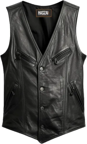 Mens Leather Vintage Vests, Club Leather Vest for Mens, Cowboy Leather Vests Western style