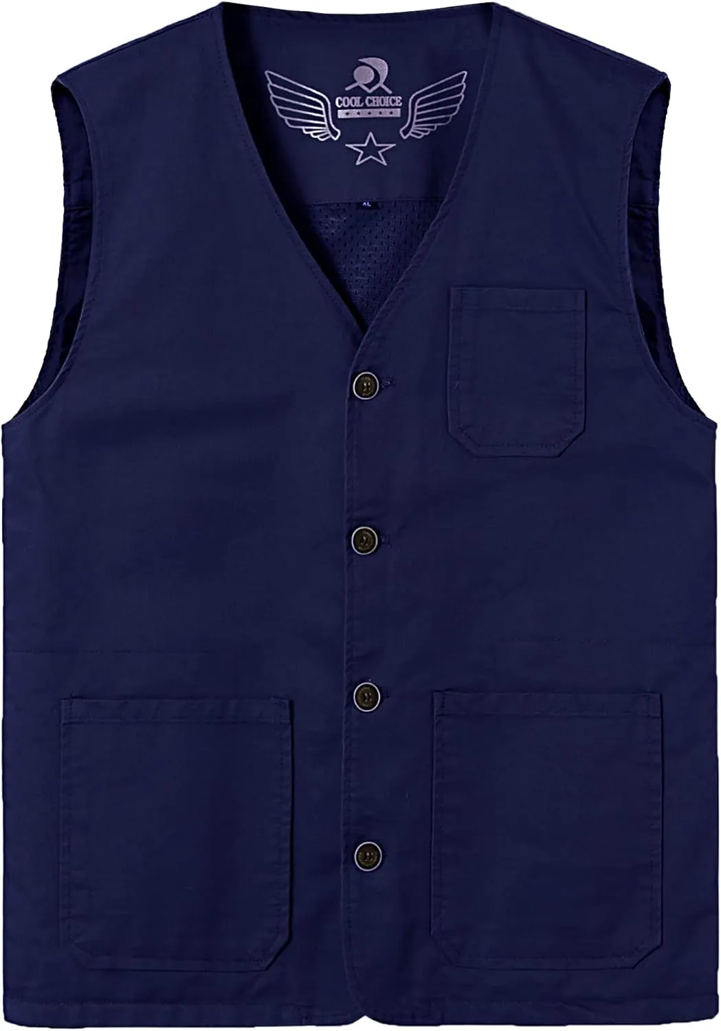 Men's Lightweight Casual Vest Outdoor Cotton Vest Breathable Multi-Pocket Waistcoat Fishing Safari Travel Vests