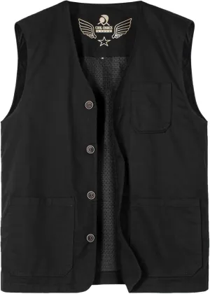 Men's Lightweight Casual Vest Outdoor Cotton Vest Breathable Multi-Pocket Waistcoat Fishing Safari Travel Vests