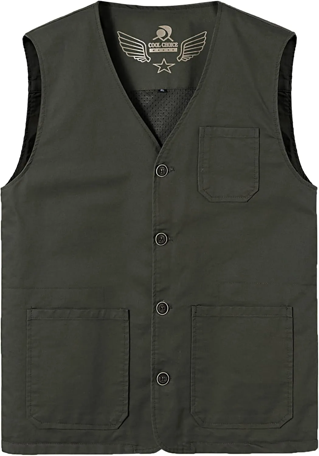 Men's Lightweight Casual Vest Outdoor Cotton Vest Breathable Multi-Pocket Waistcoat Fishing Safari Travel Vests