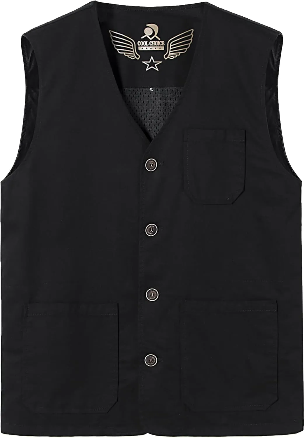 Men's Lightweight Casual Vest Outdoor Cotton Vest Breathable Multi-Pocket Waistcoat Fishing Safari Travel Vests