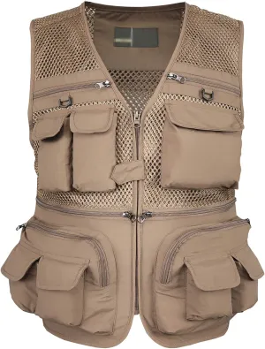 Mens Outdoor Fishing Vest Safari Travel Photography Vests Jacket Multi Pocket