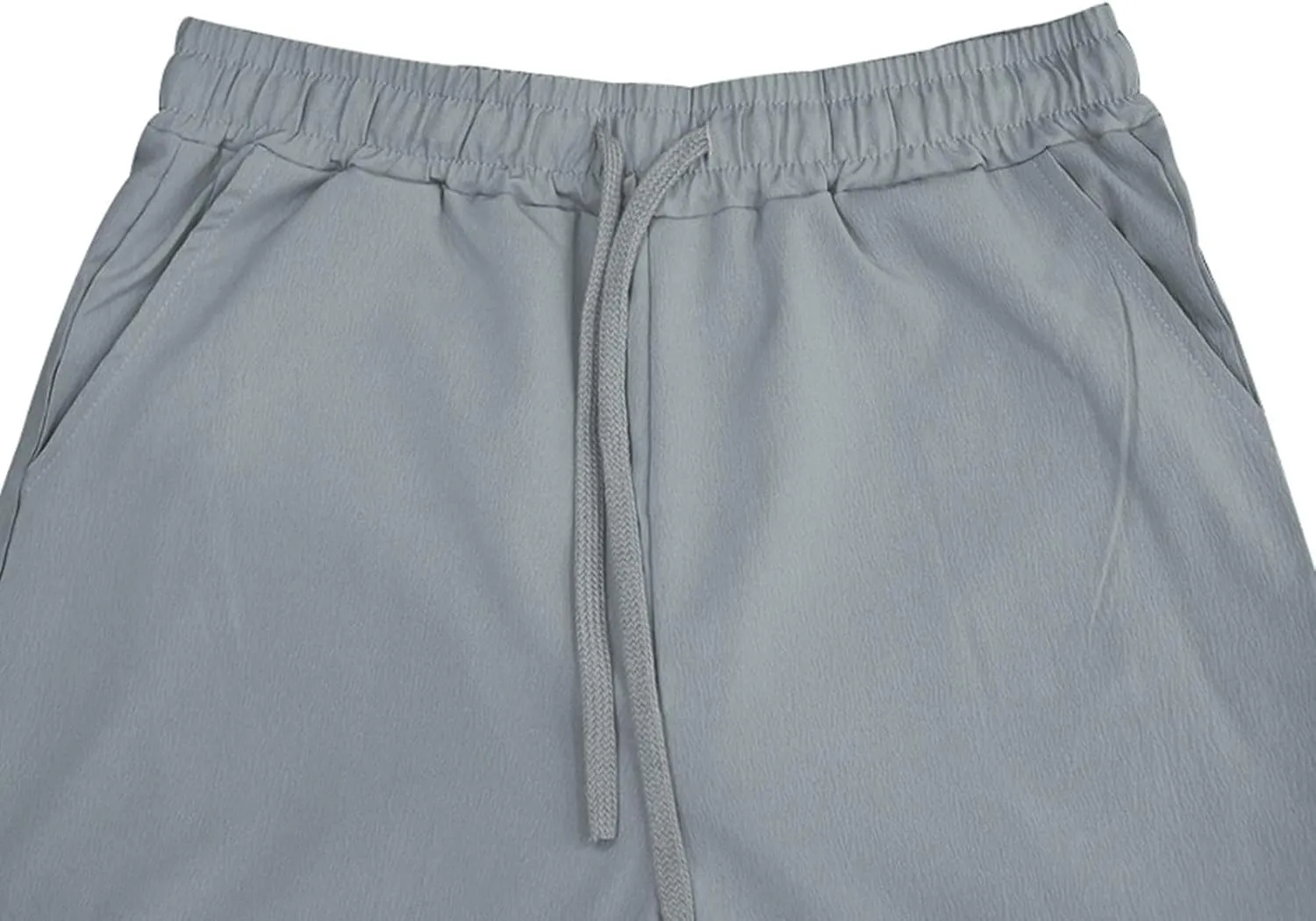 Mens Pants Casual Stretch Golf Pants Drawstring Lightweight Trousers Elastic Waist Lounge Pants with Pockets