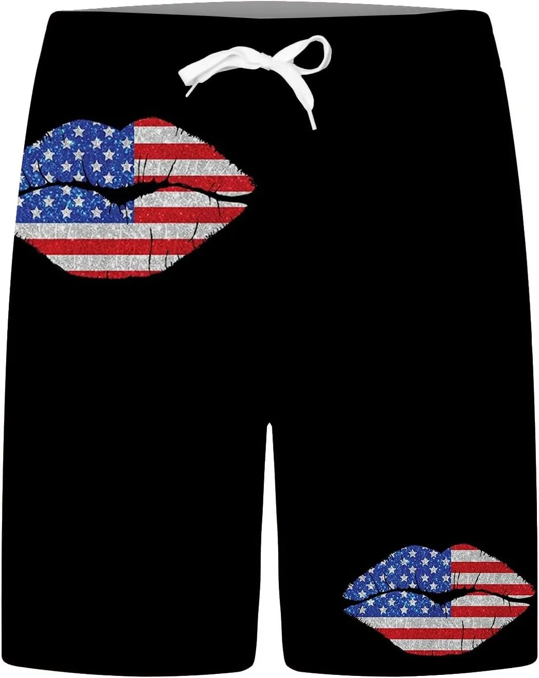 Mens Patriotic Graphic Shorts Independence Day Drawstring Elastic Waisted Casual Capris Combat Lightweight Drying Sportwear