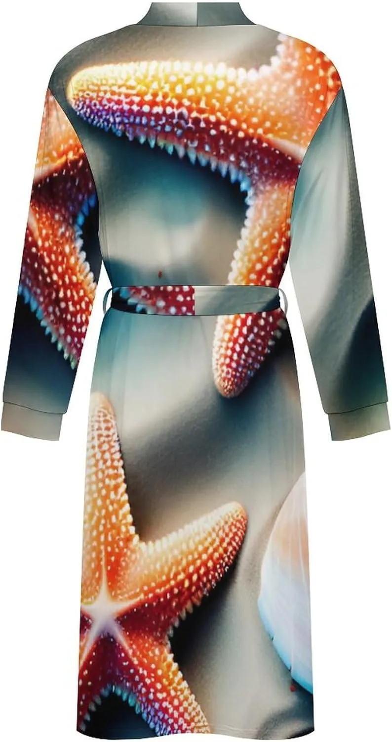 Mens Robe Lightweight Bathrobe Shawl Collar Kimono Sleepwear Loungewear House Robes Nightshirt