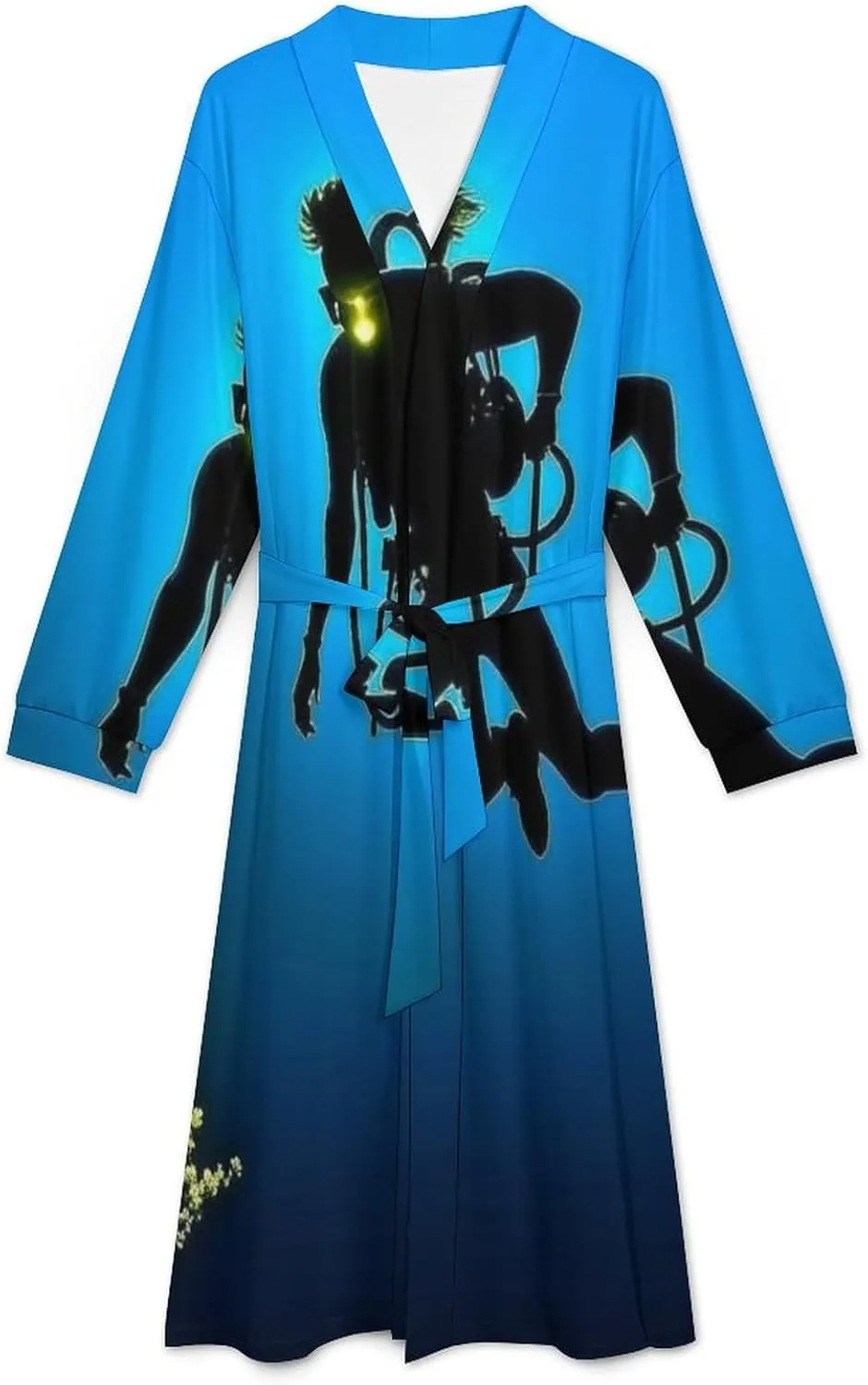 Mens Robe Lightweight Bathrobe Silky Nightshirt Kimono Bathrobe Nightshirt