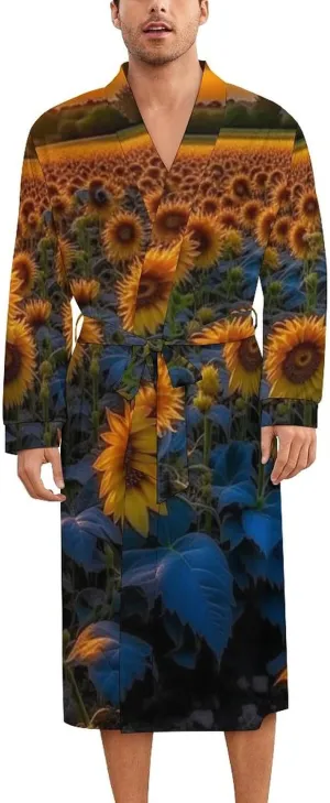 Men's Satin Robe Lightweight Long Sleeve Silk Kimono Bathrobe Sleepwear Pajamas