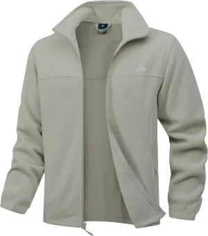 Men's Soft Polar Fleece Jacket with Pockets Lightweight Outdoor Recreation Full Zip Coat