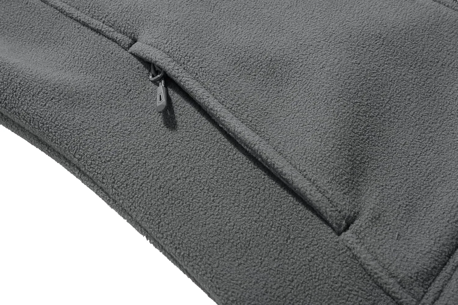 Men's Soft Polar Fleece Jacket with Pockets Lightweight Outdoor Recreation Full Zip Coat