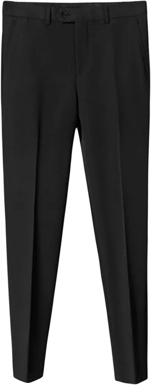 Men's Stretch Dress Pants Slim Fit Skinny Suit Pants Casual Fashion Retro Tapered Business Dress Chino Pants (34,Black)