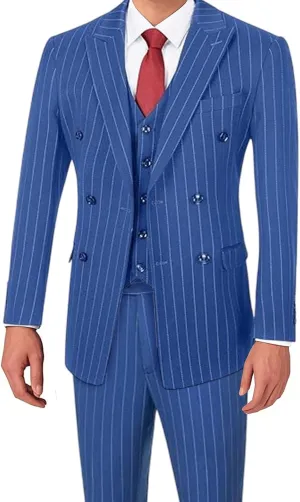Men's Suit Set 3 Pieces Plaid Slim Fit Suit Formal Bussiness Wedding Suit Casual Prom Tuxedos Blazer Vest Pant