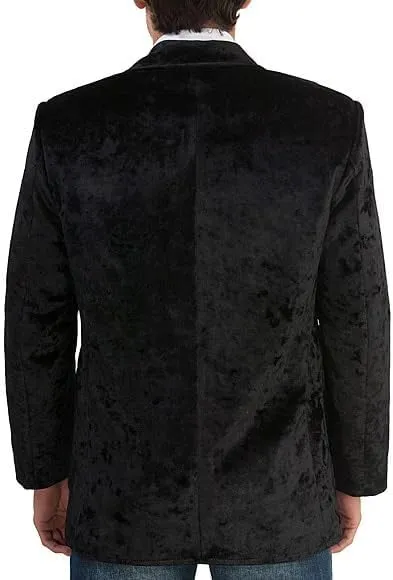 Men's Vintage 70s Velvet Suit Slim Fit Blazer Jacket for Weddings,Parties,and Formal Events Tuxedo