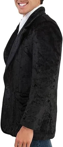 Men's Vintage 70s Velvet Suit Slim Fit Blazer Jacket for Weddings,Parties,and Formal Events Tuxedo