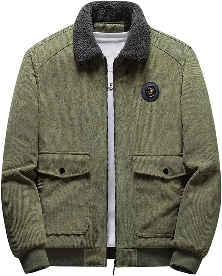 Men's Winter Casual Jacket Men's Winter Cashmere Coat Men's Cashmere Thickened Jacket Cotton Padded Jacket