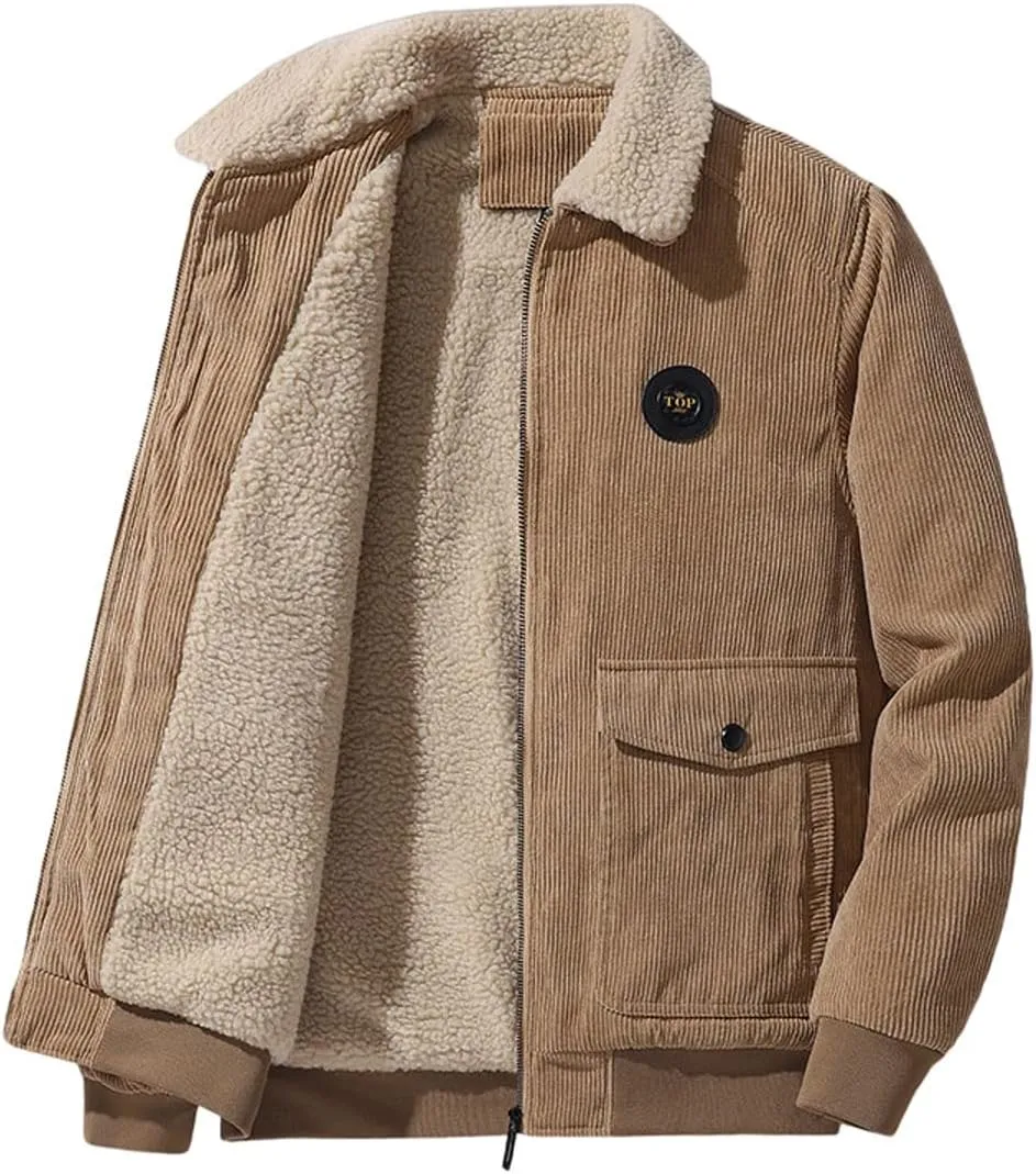 Men's Winter Casual Jacket Men's Winter Cashmere Coat Men's Cashmere Thickened Jacket Cotton Padded Jacket