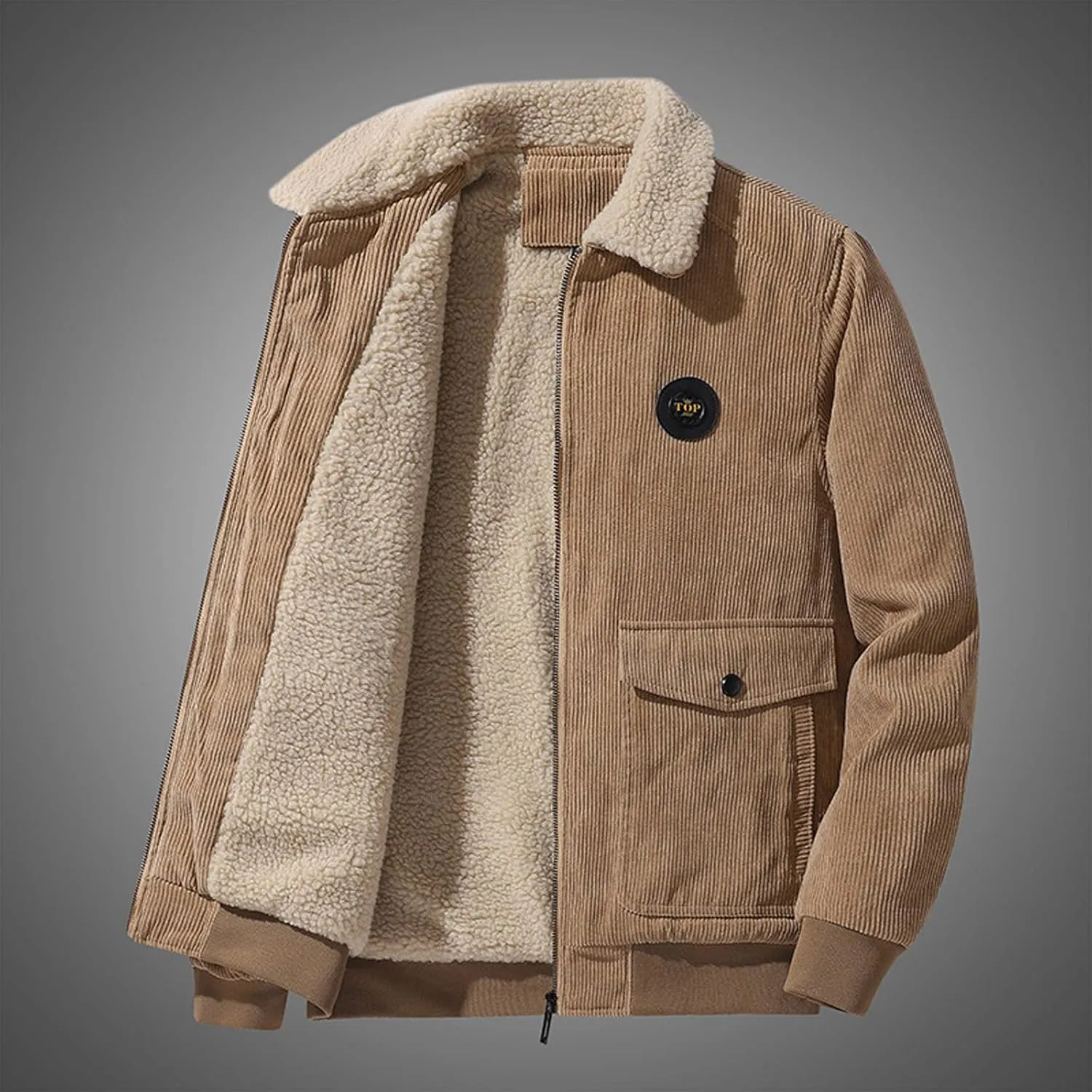 Men's Winter Casual Jacket Men's Winter Cashmere Coat Men's Cashmere Thickened Jacket Cotton Padded Jacket