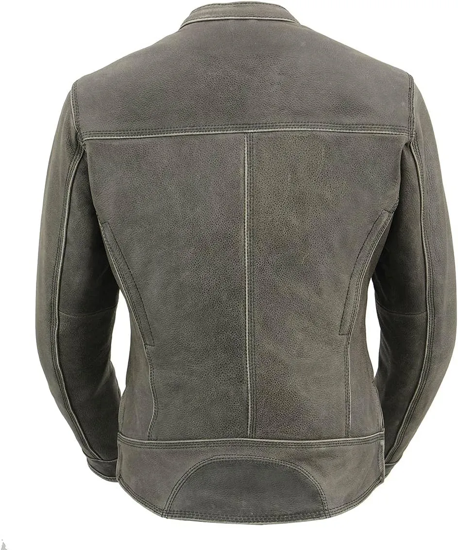 Milwaukee Leather Women's 'Sporty and Elegant' Scooter Style Motorcycle Leather Rider Jacket - 3X-Large