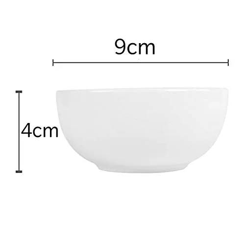 Mirakii White Porcelain Bowl Set 100ml, Microwave & Dishwasher Safe for Serving on Dinning, Kitchen Decoration, Curry, Pasta, Salad, Cereal, Soup, Sauce, Chutney, Pickle/Achar (2)