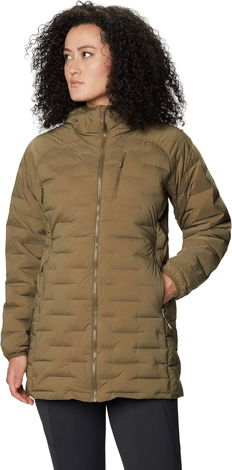 Mountain Hardwear Super/DS Hooded Womens Insulated Parka for Hiking, Camping, and Everyday - Raw Clay - Medium