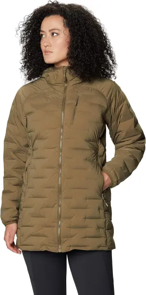 Mountain Hardwear Super/DS Hooded Womens Insulated Parka for Hiking, Camping, and Everyday - Raw Clay - Medium