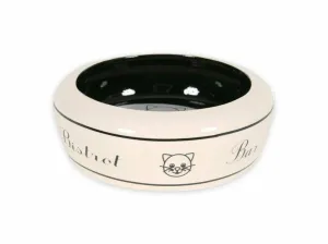 No Waste Ceramic Cat Bowl Bar - White 300ml