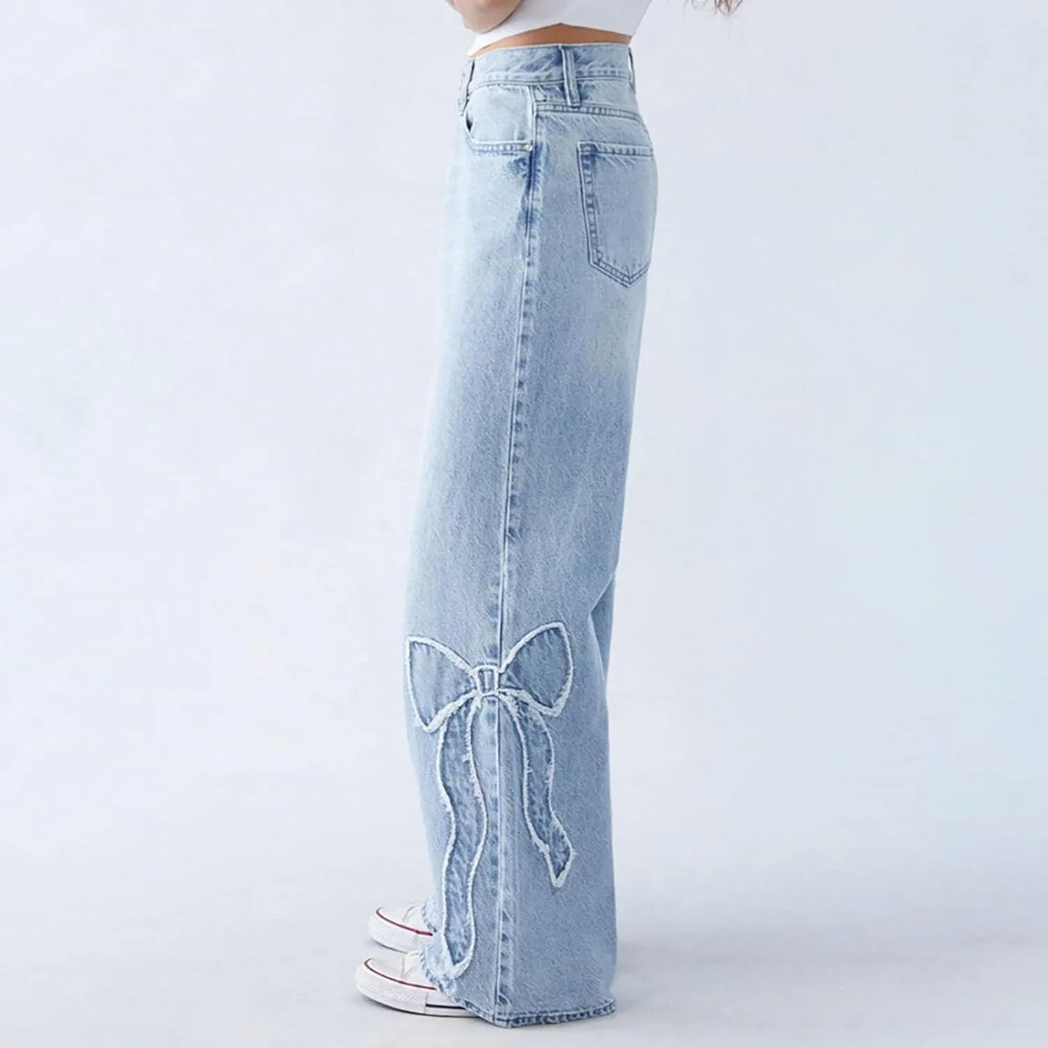 Oprah's Favorite Jeans Pants High Waisted Cropped Denim Pants Tummy Control Sailor Wide Leg Trouser Chiccurva Jeans