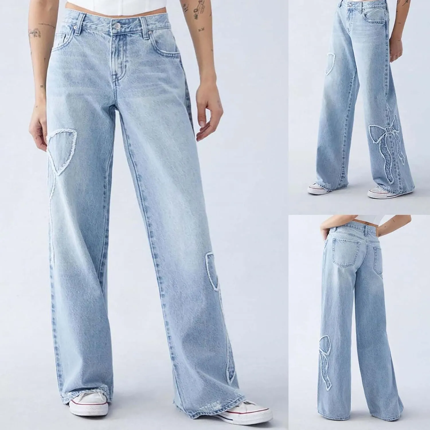 Oprah's Favorite Jeans Pants High Waisted Cropped Denim Pants Tummy Control Sailor Wide Leg Trouser Chiccurva Jeans