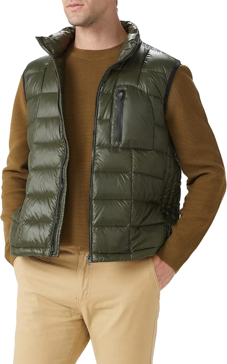 Orolay Men's Ultra Lightweight Down Vests Quilted Packable Winter Vest with Stand Collar