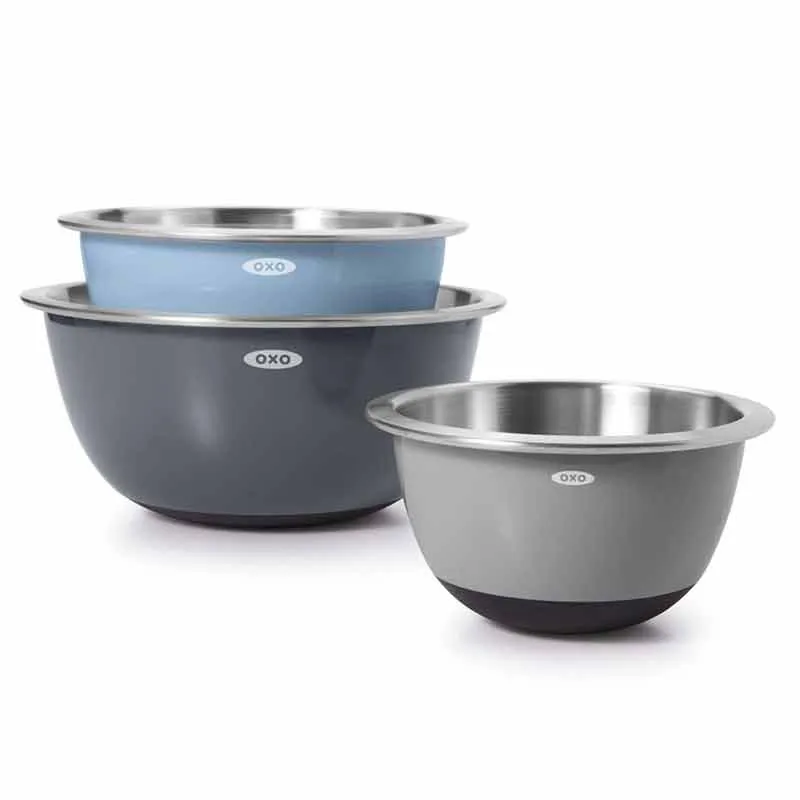 OXO 3 Piece Stainless Steel Mixing Bowl Set