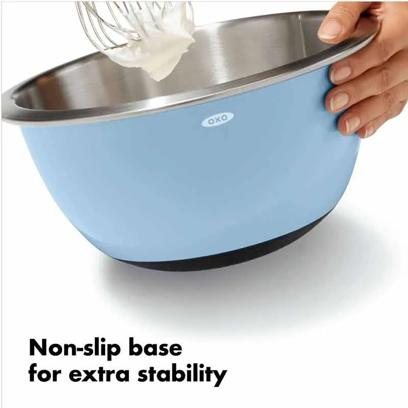 OXO 3 Piece Stainless Steel Mixing Bowl Set